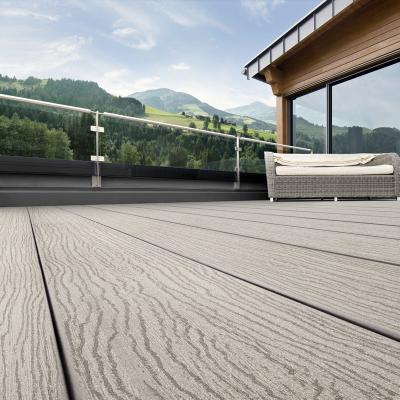 China Outdoor Decking 2021 Double Color Wood Grain Waterproof Multi-usage Wpc Flooring for sale