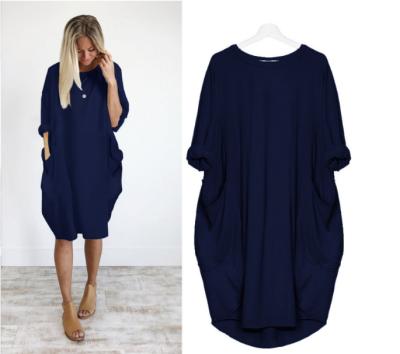 China Anti-wrinkle casual dress women clothes fashion plus size dress girls' T-shirt dresses for sale