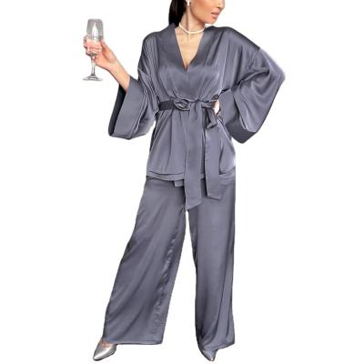 China 2021 wholesale girl's pajamas high quality QUICK DRY winter plus size satin women's sleepwear for sale