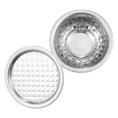 China Sustainable Kitchen Plate Dinnerware Sets Stainless Steel Plate with Lids Restaurants Use Tableware for sale