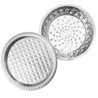 China Sustainable Stainless Steel Dinner Plate Round Dessert Plate Feeding Serving Camping Salad Plate for Outdoor Travel 35cm for sale