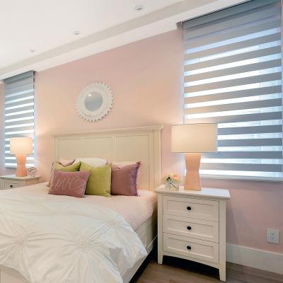 China Minimalist Light Blackout And Daylight Window Filtering Double Blinds European Zebra Window Shades for sale