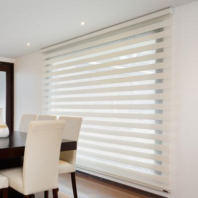 China Wholesale Price Raw Material Shades Minimalist Cassette Double Layer Blind Rollable Blinds Zebra for sale