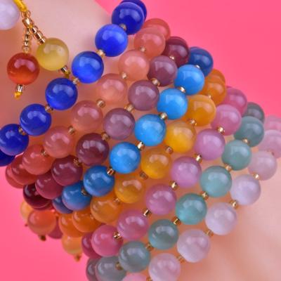 China CLASSIC Wholesale Custom Handmade Beaded Opal Beaded Bracelet Bohemian Natural Stone Pendant Bracelet for sale