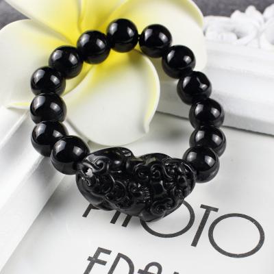 China CLASSIC Charm Wealth Charm Feng Shui Pixiu Crystal Beaded Bracelet For Men 8mm 10mm 12mm 14mm for sale