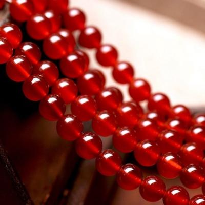 China Jewelry Making Wholesale Natural Stone Beads Red Agate 4-16mm Round Onyx Loose Beads For DIY Jewelry Making Accessories for sale