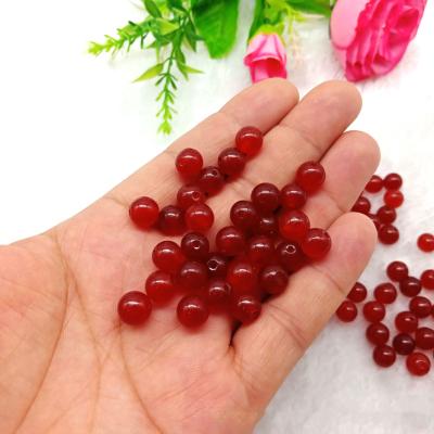 China Jewelry Making 3/4/5/6/8/10/12/13/14mm Natural Stone Quartz Jade Red Round Loose Beads Beads For DIY Jewelry Making for sale