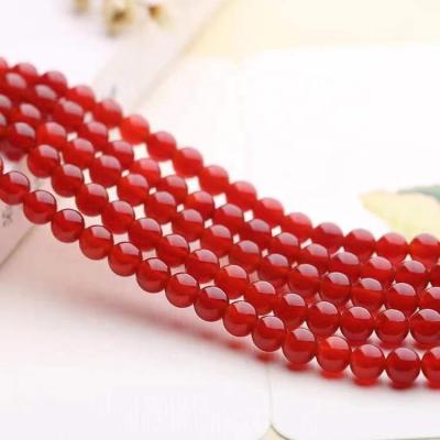 China Jewelry Making Natural Stone Round Beads Red Agate Loose Beads 6 /8 /10/12mm For DIY Bracelet Necklace Jewelry Making for sale