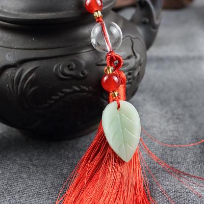 China Jewelry Making Hanging Tassel With Traditional Red Jade Pendant Decorations Lucky Pendant Ornaments Car Handing Decoration for sale