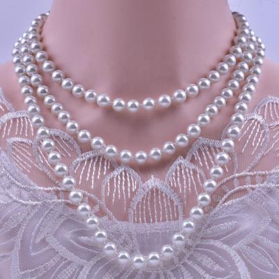 China Vintage Factory Wholesale Classic Glass Bead Necklace Sweater Beaded Chain For Women Long Necklace for sale