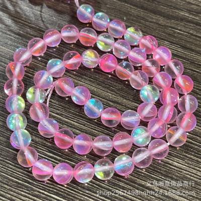 China Jewelry Making Matte Flash Shimmer Glass Crystal Stone Beads Loose Quartz Round Beads For DIY Bracelet Necklace Jewelry Making for sale