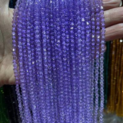 China Jewelry Making Crystal Loose Glass Beads High Quality Transparent Faceted Rondelle Glass Beads For DIY Jewelry Making for sale