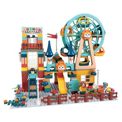 China Plastic Ferris Wheel and Castle Building Blocks Diy City Block Toys Car Action Numbers Kids Educational Toys for Children Christmas Gift for sale