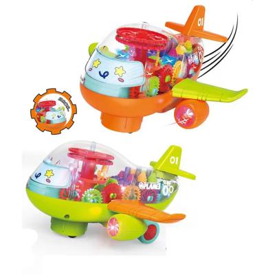 China Environmental Friendly Children Roll Airplane Battery Operated Electric 360 Degree Rotating Airplane With Light Music Kids Smart Airplane for sale