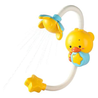 China Cute Spray Water Tool Bright Colors Design Baby Bath Toys Battery-Powered Bath Toy Cute Baby Shower Duckling Bathroom Water Play Baby Bath Toy for sale