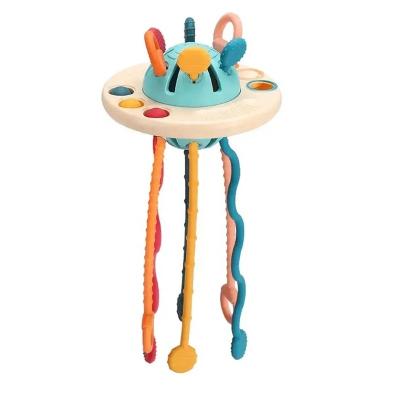 China Soft Toy Pull String Activity Toy Baby Bubble Pull Rope Rattle Baby Sensory Teether Develop Finger Movement for sale