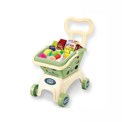 China Preschool Set Toy Shopping Cart Children Educational Mini Cart Toy Mini Toy Set Fruit Delicious Food Role Play for sale