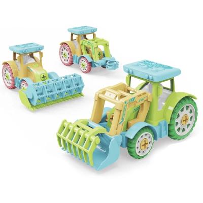 China Cool Friction Toy Hot Selling Assemble DIY Educational Plastic Truck For Kids/Kids Assemble Farm Truck for sale