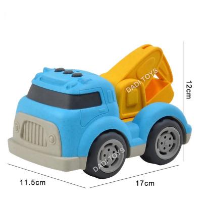 China Toy Straw Material Sliding Engineering Vehicle die-cast with light and music Construction Toy Vehicles Sanitation Truck Toy for sale