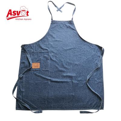 China Casual High Quality Durable Wearing Various Cheap Wholesale Customized Logo Denim Apron for sale