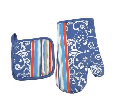 China Double Microwavable Occasional Heater Mitts Oven Mitten Set for sale