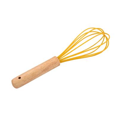 China Viable High Quality Manual 10inch Silicone Egg Beater Wooden Beater for sale