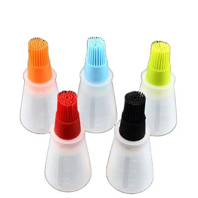 China Sustainable High Quality Professional Kitchen Products Plastic Oil Bottle With Silicone Brush Utensil for sale