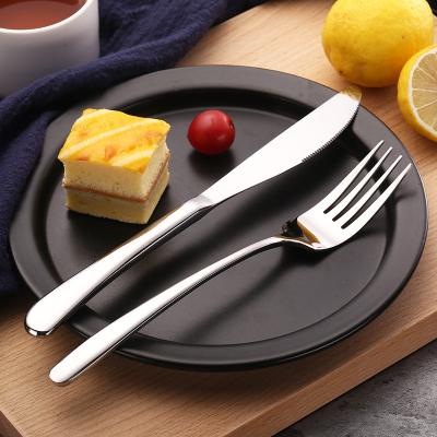 China Sustainable 304 Steak Knife Fork Set Wholesale Stainless Steel Fork Spoon Cutlery Set for sale