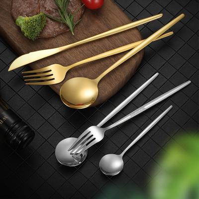 China Viable High Quality Western Style Steak Knife Fork Stainless Steel Dinnerware Cutlery Set for sale