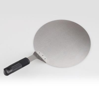 China Sustainable Modern Simple 408g Round Stainless Steel Pizza Turning Shovel Non-slip Handle for sale