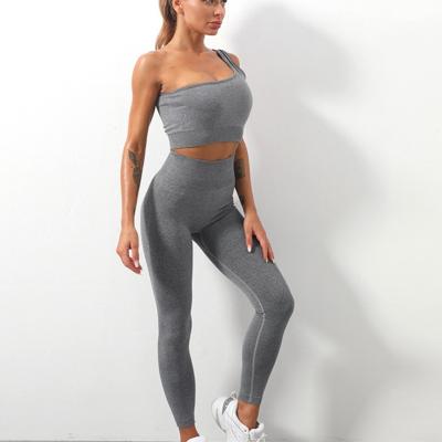 China High Quality Breathable Women Workout Gym Fitness Clothes Sports Hips Lift Yoga Bra Tops Tank And Pants Gaiters Set for sale