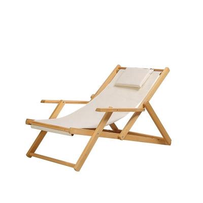 China Eco-friendly hot sale garden chair folding outdoor wooden deck chair for balcony beach for sale