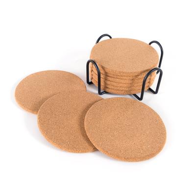 China Sustainable OEM Customized Heat Resistant Farm Cork Coasters With Holder For Thick Coffee for sale