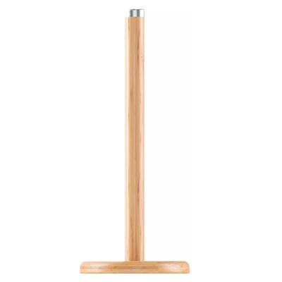 China Kitchen Bamboo Kitchen Paper Towel Holder Made From Bamboo With Metal Tip for sale