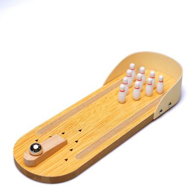 China Wooden Mini Wooden Table Game Portable Mini Bowling Game For Kids for sale