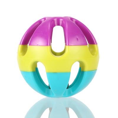 China Three Color Pet Bell Balls Viable Popular Plastic Anti-Depression Dog Interactive Game Fun Sounding Toys for sale