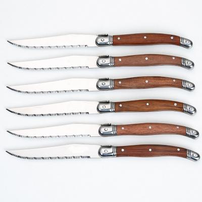 China Viable Low Price 6pcs Steak Knives Kitchen Knives Laguioles Cutlery Set For France Market for sale