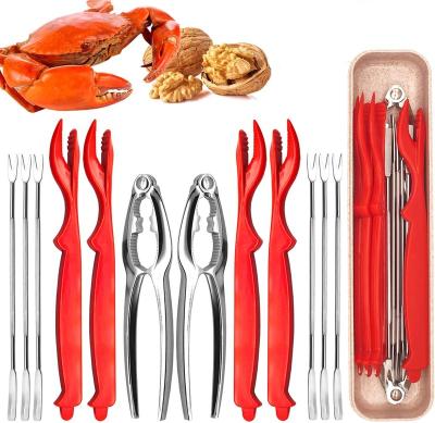 China Best Sustainable 12pcs Seafood Tools Customized Logo Advanced Stianlees Steel Lobster and Crab Forks for sale