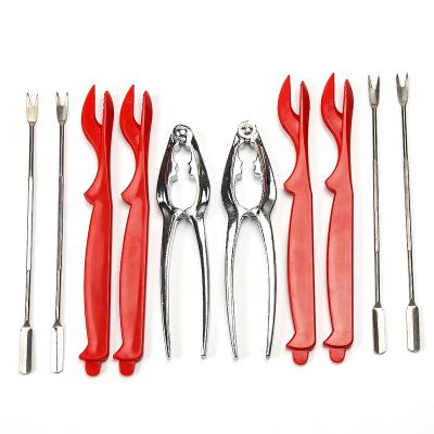 China 10 Pcs Seafood Tool Kits Seafood Tool Kits Lobster Cookie Fork Selection Viable Kitchenware Tableware for sale