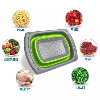 China Counter Sustainable PP Kitchen Storage Baskets Special Home Strainer Fruit Customized Color Collapsible Colander Basket for sale