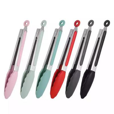 China Viable Newcomer Customized Color Utensils Stainless Steel Handle And Silicone Food Tongs With Customized Silicone Highly Welcomed for sale