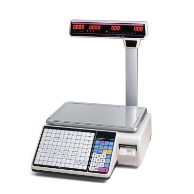 China HSPOS 30KG LED Scale Digital Barcode Label Electronic Cash Register Measures For Supermarket HS-A01 6 for sale