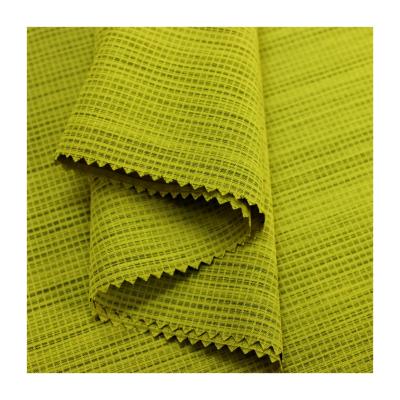 China Anti-Static Polyester Bio-Comparative Woven Mini Green and Yellow Blend Check Coat Jacket Fabric for sale