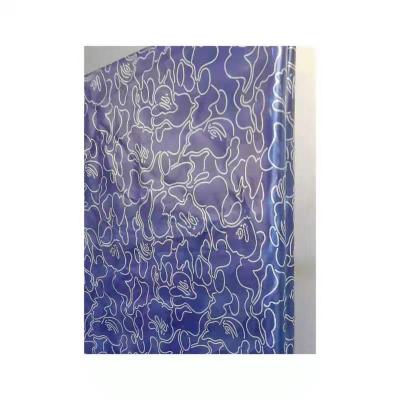 China Memory in 2021 the new smooth blue gold stamp silver foil print blocking fabric for glitter fabric for sale