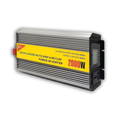 China New Arrival DC12V AC220V Power Inverter 2KW Pure Sine Wave 380*180*71mm for sale