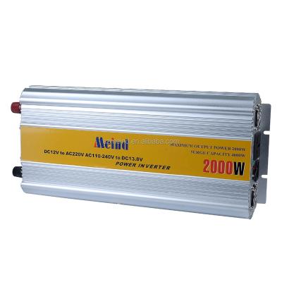 China Yes Cheapest and Good Quality Meind 2000W DC12V to AC220V Power Inverter with Battery Charge and AC 220V Input for sale