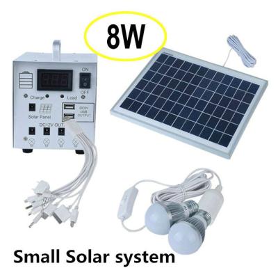 China Home Portable Rechargeable 8W Mini House Lighting Solar Power System for Small House Indoor Outdoor Solar for sale