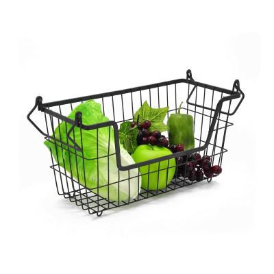 China Sustainable Stackable Small Size Storage Metal Mesh Trash Vegetable Basket for sale