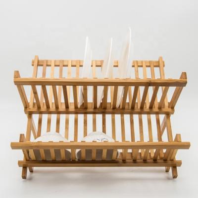 China Sustainable Factory Wholesale Kitchen Storage Racks Design Over Sink Rolled Bamboo Wire Dish Drying Rack for sale