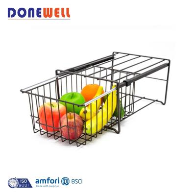 China Factory hot sales viable one tier iron wire basket drawer for kitchen bronze coating color for sale